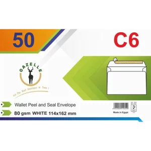 C6 White wallet Peel and Seal
